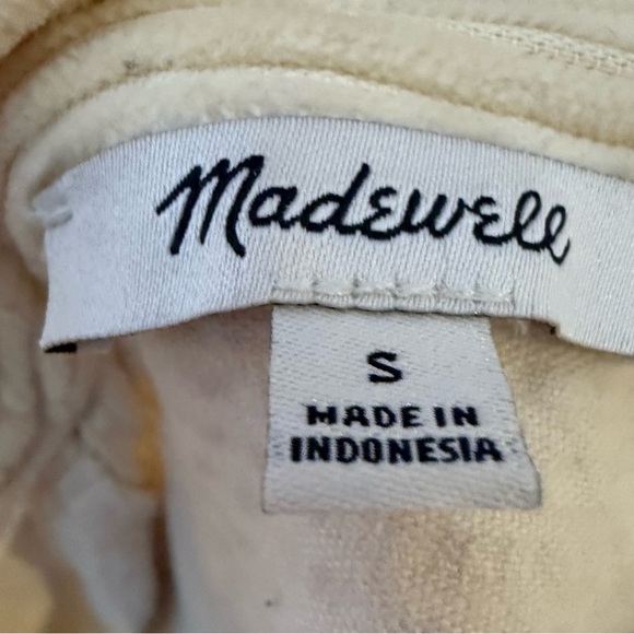 Madewell Corduroy Half-Zip Sweatshirt Cream Alabaster  Popover shirt jacket - Picture 6 of 9